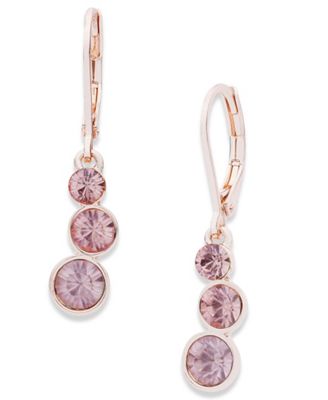 Anne Klein triple drop rose gold earrings